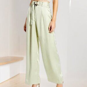 WAYF Ellyn Pleated Satin Pants